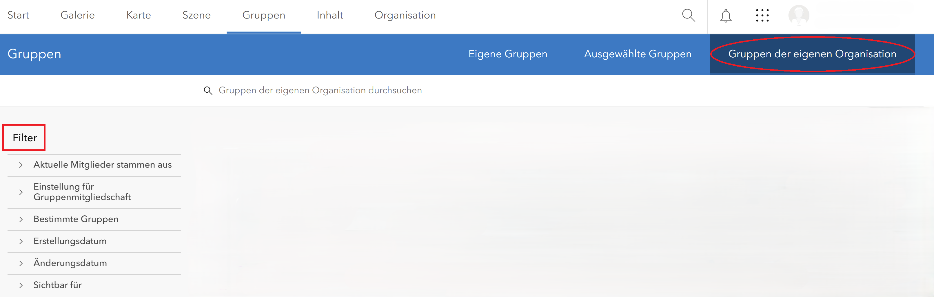 Gruppen Filter