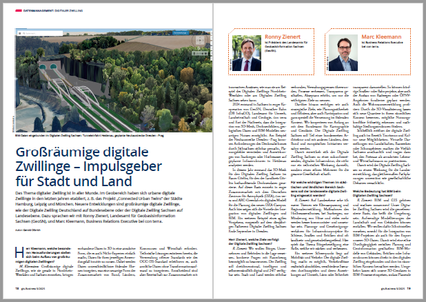 Interview gis.Business,  Großräumige Digitale Zwillinge – Impulsgeber für Stadt und Land