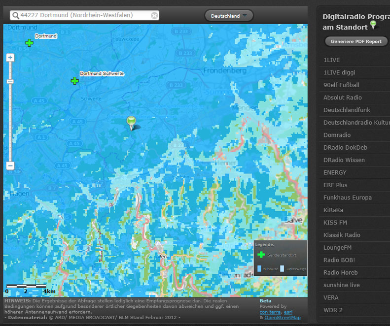 Digital Radio Reception Forecast Tool