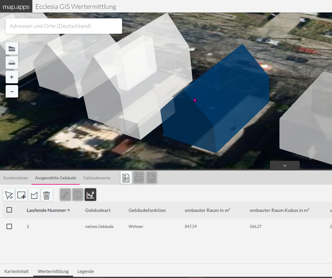 Digitale Gebäudewertermittlung auf der Ecclesia GIS-Plattform