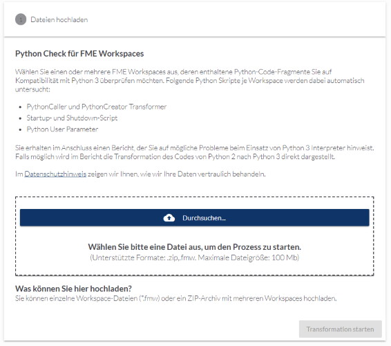 Python Check für FME Workspaces