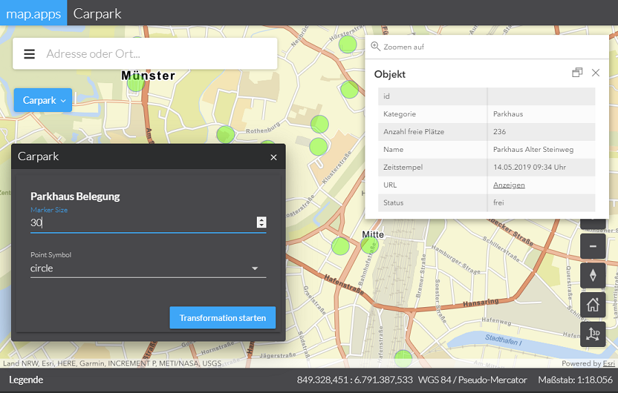 map.apps datenverarbeitung Echtzeit